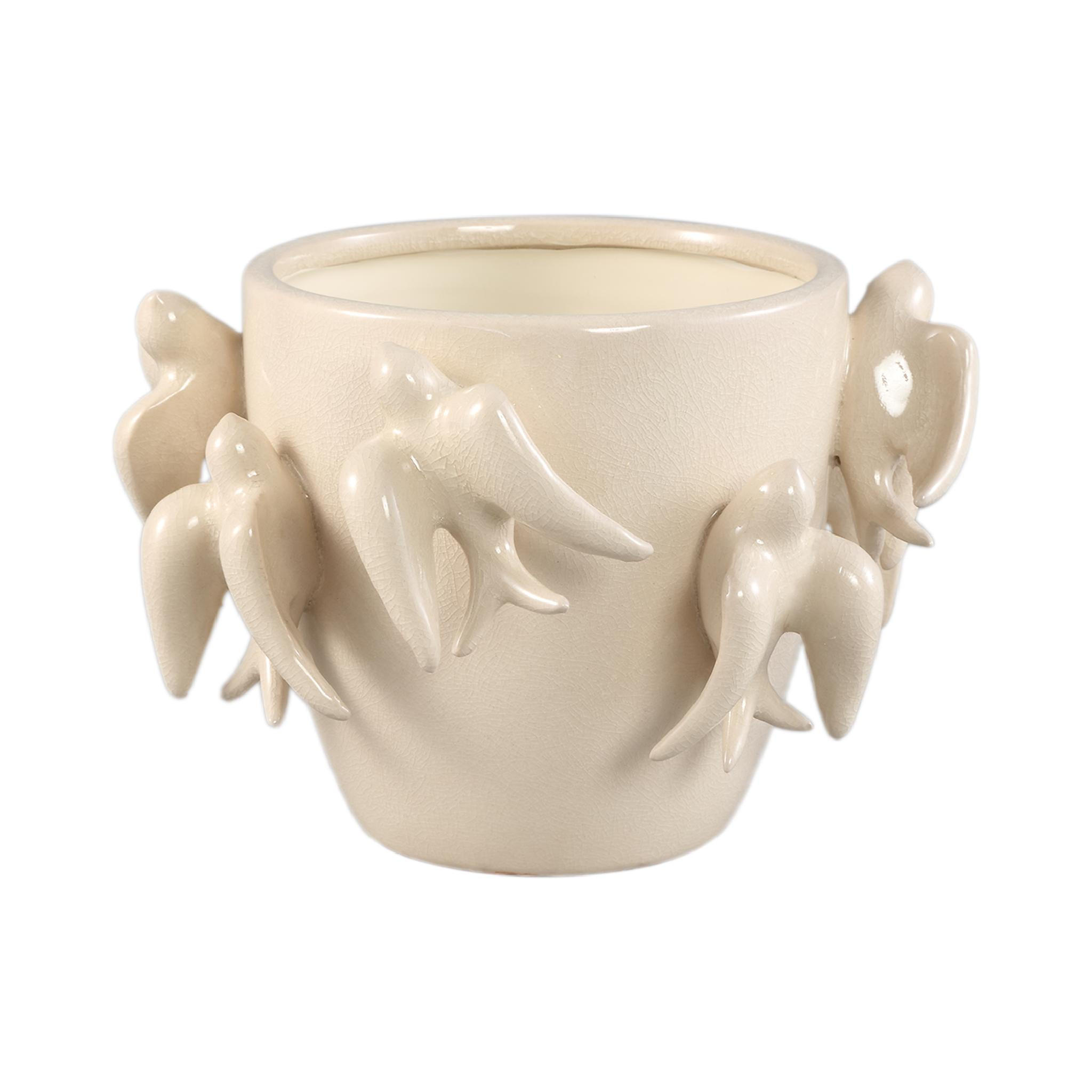 TOPF Emmelyn Weiß 23/23/15cm - Weiß, Keramik (15cm) - PTMD Collection