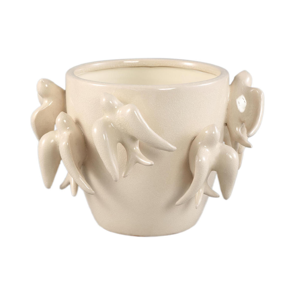 TOPF Emmelyn Weiß 23/23/15cm - Weiß, Keramik (15cm) - PTMD Collection