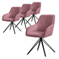 ESSZIMMERSTUHL 4er Set altrosa - Pink, Textil (61/84.5/57cm) - ML-DESIGN