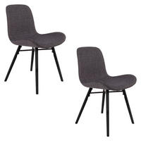 ESSZIMMERSTUHL Lester Sitzfläche Anthrazit - 2 er Set - Grau, Textil (50/80.5/55cm) - Housecraft Living