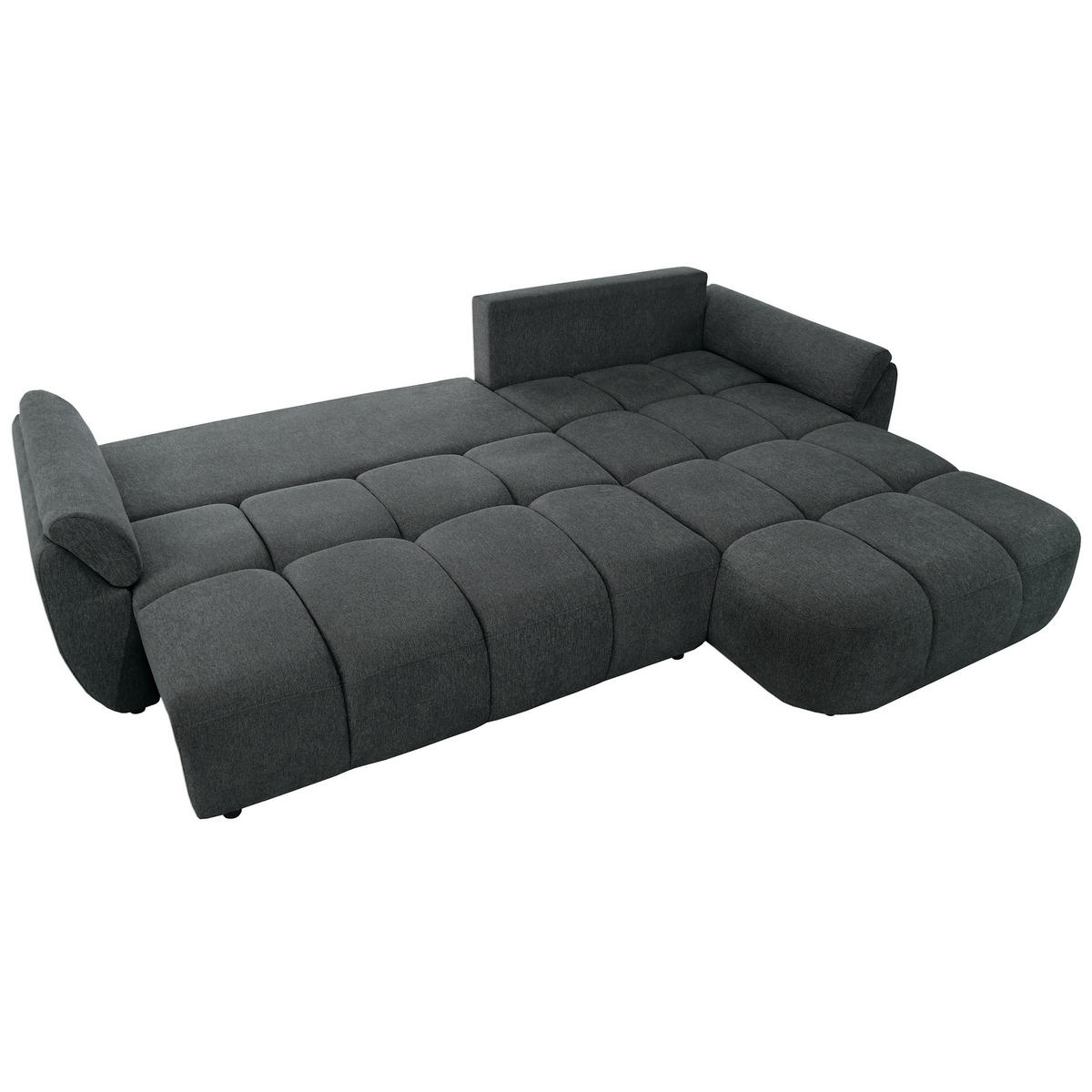 ECKSOFA Massimo, universelle Eckschlafsofa 280 cm mit Schlaffunktion und Bettkasten, Anthrazit - Anthrazit, Textil (283/204cm) - Beautysofa