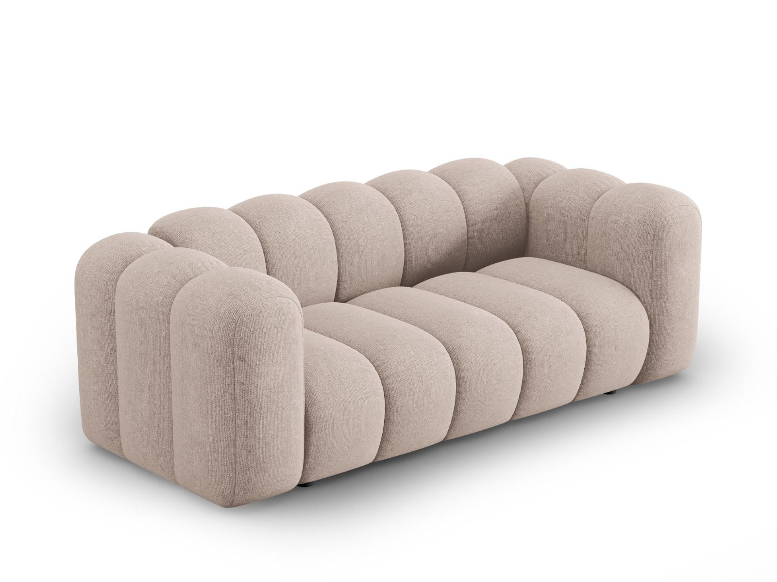 SOFA Lupine aus Chenille-Stoff beige 2 Sitzplätze - Beige, Textil (95/70/200cm) - Micadoni