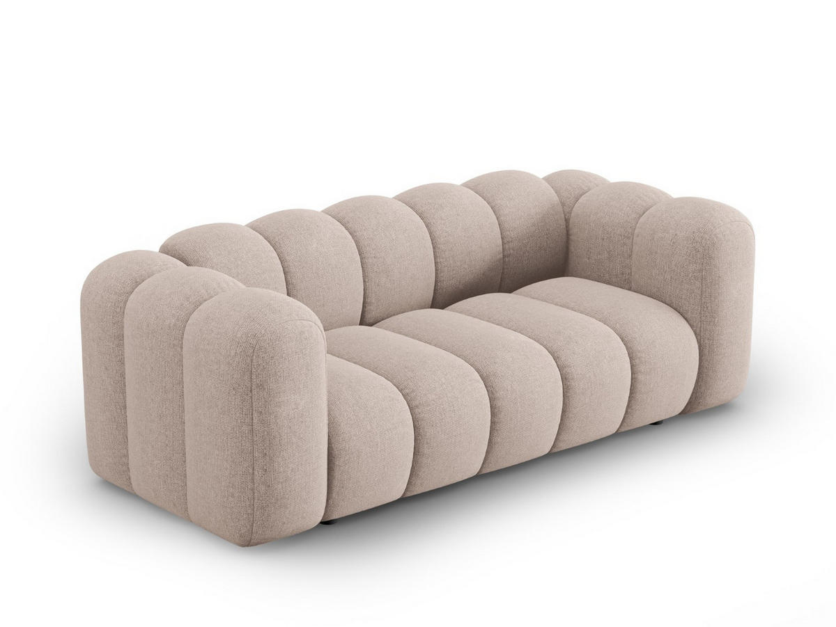 SOFA Lupine aus Chenille-Stoff beige 2 Sitzplätze - Beige, Textil (95/70/200cm) - Micadoni
