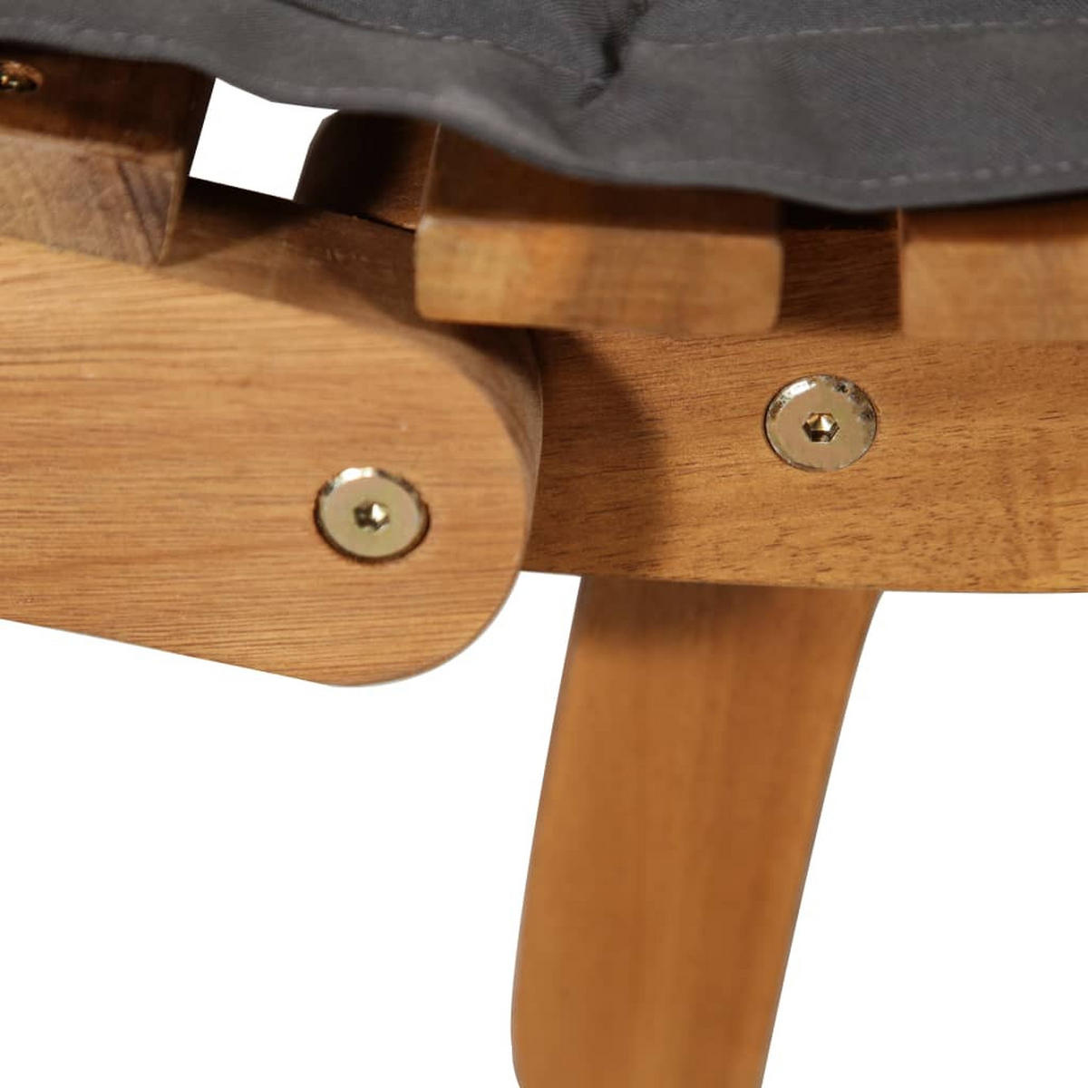 SONNENLIEGEN Mit Auflagen 2er set Dunkelgrau Massivholz Akazie - Dunkelgrau/Schwarz, Holz/Textil (55/64/184cm) - vidaXL