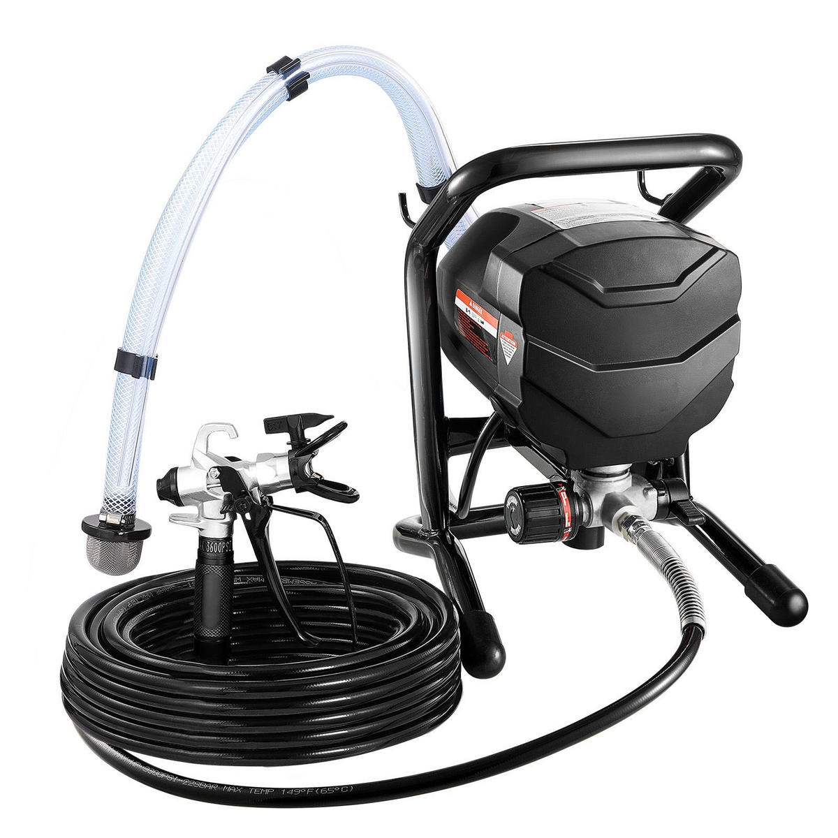 MALERBEDARF UND‑WERKZEUGE Airless Farbsprühgerät 650W 3000PSI Elektrisches Farbsprühsystem - Schwarz, Metall - Raelunyi