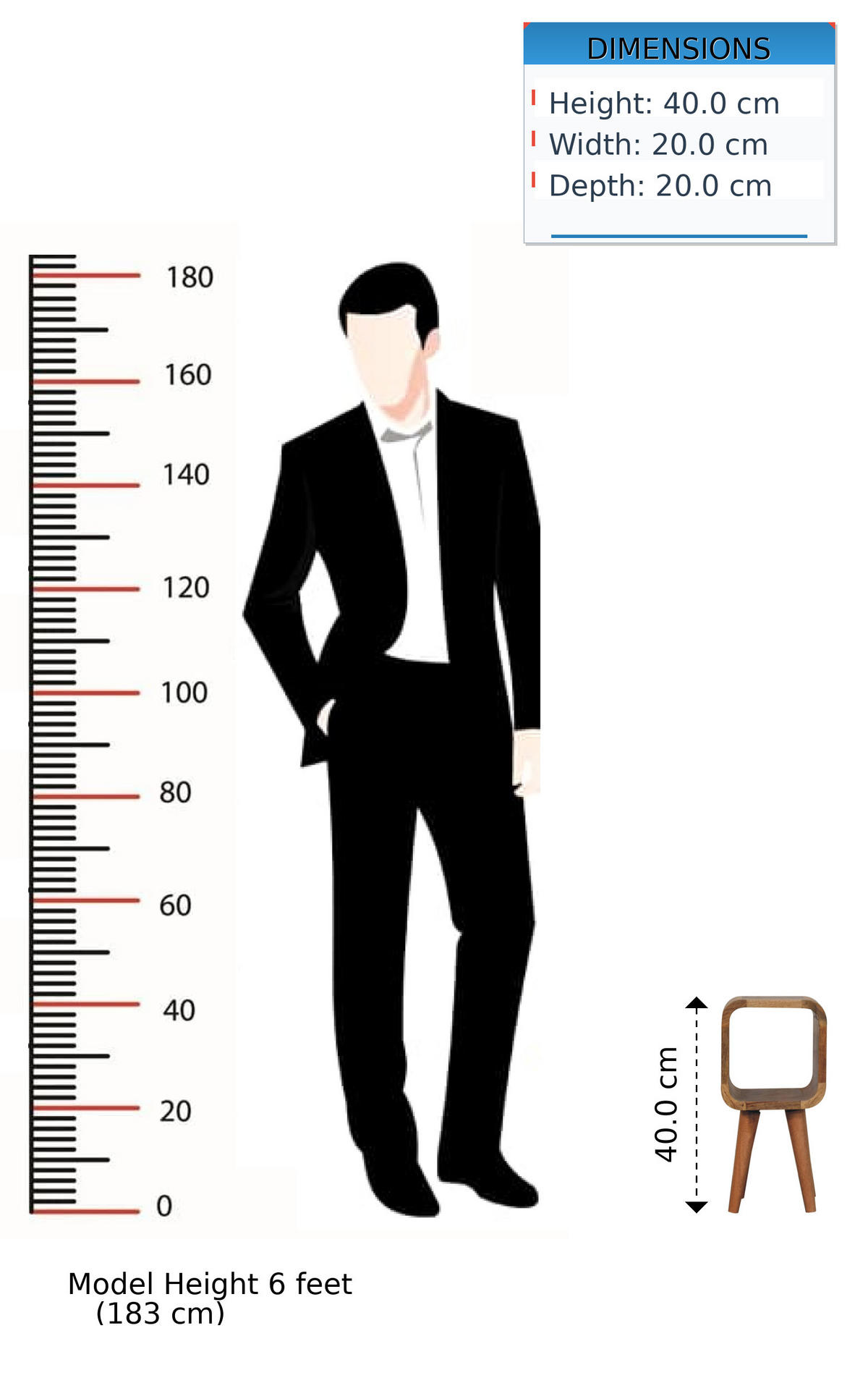 NACHTTISCH Massivholz Mini Oak-ish, Offenes Fach, Hellbraun - Hellbraun, Mangoholz/Holz (20/40/20cm) - Artisan Furniture