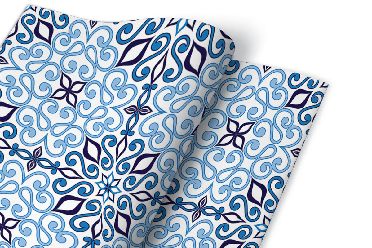 MÖBELAUFKLEBER 100x50 cm Arabisches Muster - Blau, Kunststoff (100/50/50cm) - TULUP