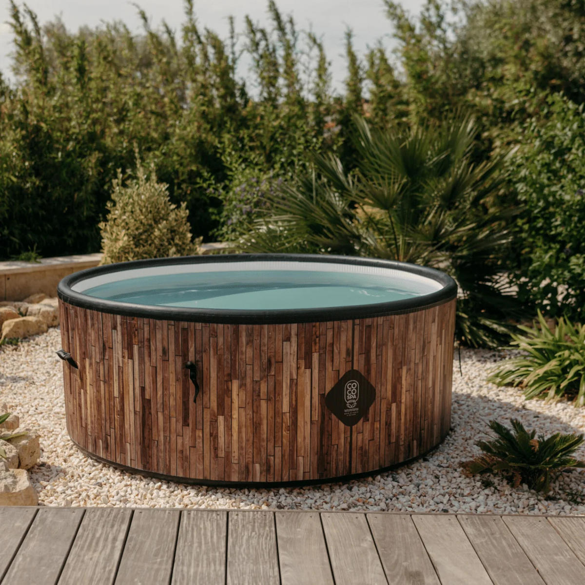 POOL St. Tropez – Aufstellpool mit 180 cm Durchmesser – 1200 Liter – Holzoptik - Braun, Kunststoff (180/70/70cm) - COCO SPA