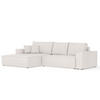 ECKSOFA TAURI mit Schlaffunktion Hellbeige im Neve Stoff - Sandfarben/Schwarz, Holz/Holzwerkstoff (294/185cm) - AltaBeds