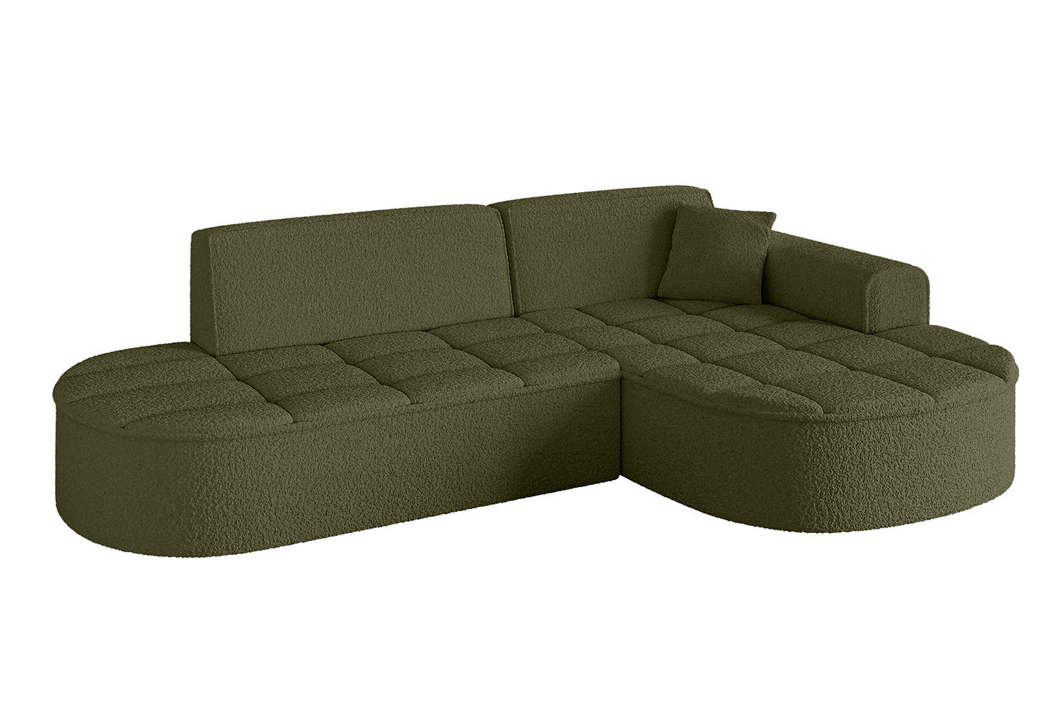 ECKSOFA Ottomane Rechts TARO-L1 - 243x171x79,5 cm Grün - Grün, Holzwerkstoff/Textil (243/171cm) - ALTDECOR