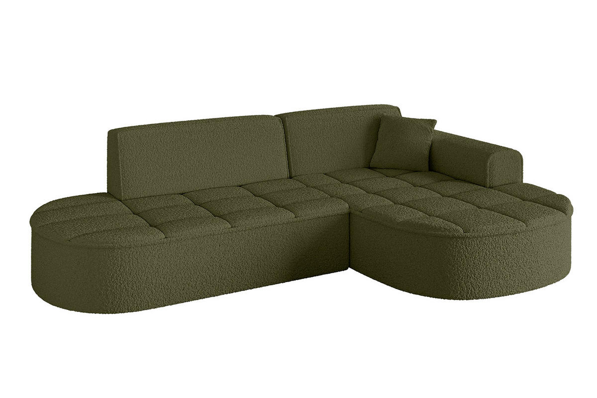 ECKSOFA Ottomane Rechts TARO-L1 - 243x171x79,5 cm Grün - Grün, Holzwerkstoff/Textil (243/171cm) - ALTDECOR