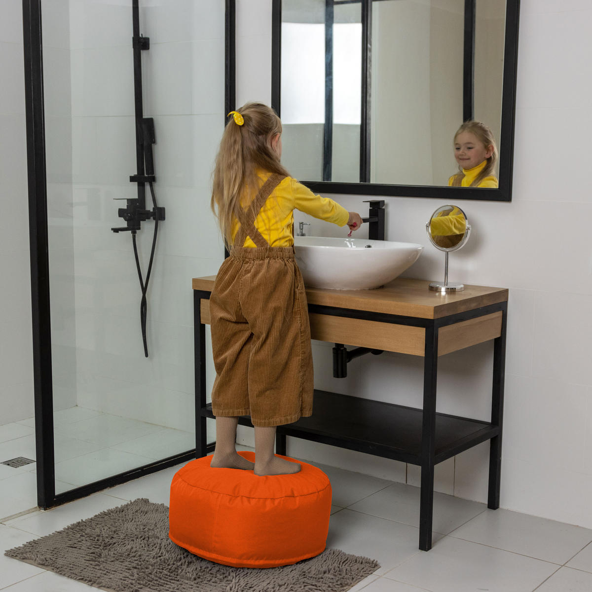 POUF M orange - Orange, Textil (500/200/500cm) - Bruni