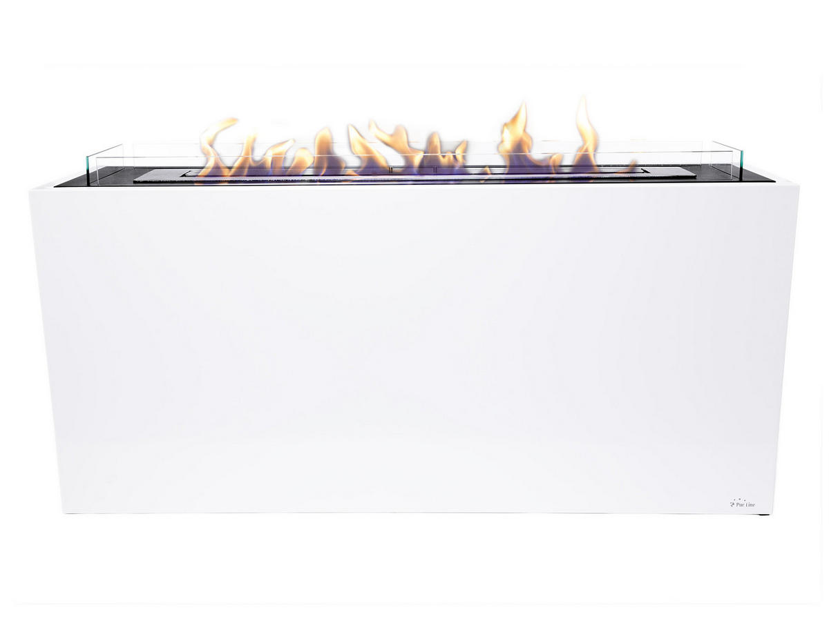 BIOETHANOL-KAMIN Weiß Bodenmodell inklusive 5 L Brennblock - Weiß, Metall (130/60/35cm) - Purline