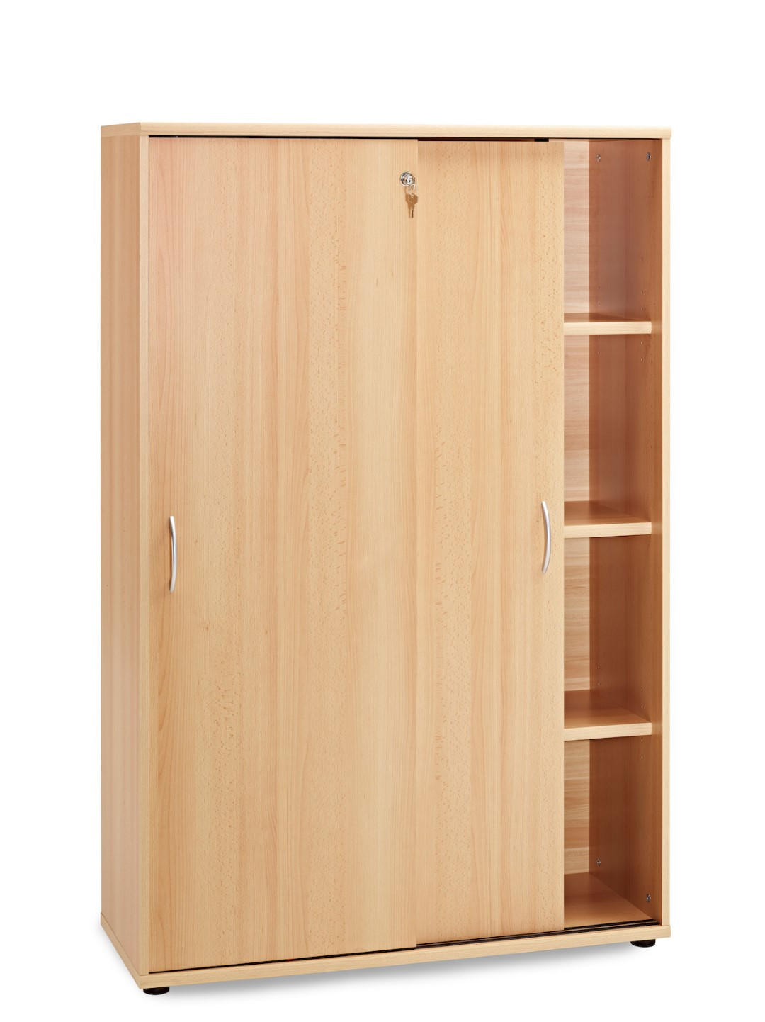 SCHIEBETÜRENSCHRANK Lion Large 153x100x40 cm 4 Fächern Buche - Buchefarben, Holz (42/54/40cm) - PROREGAL