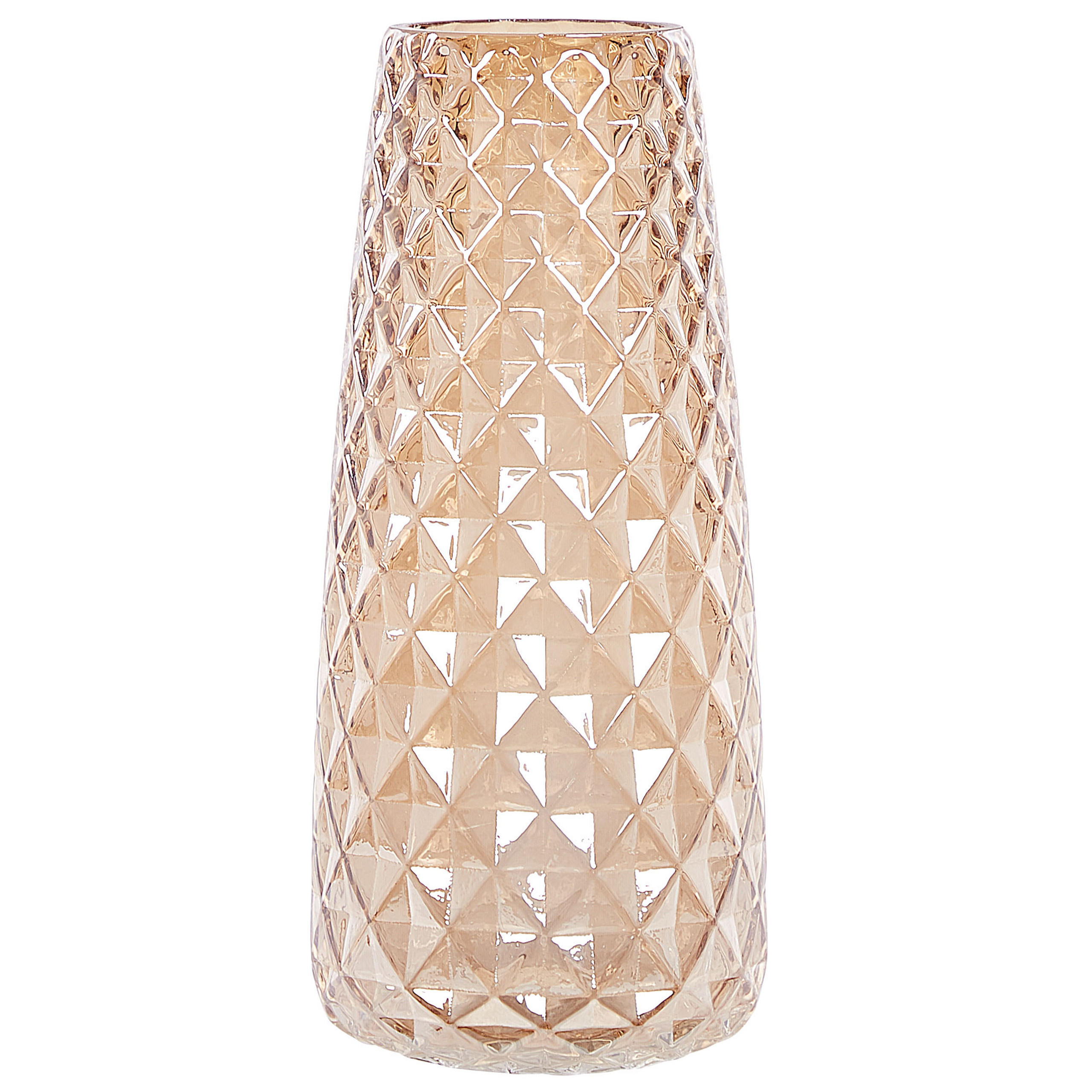 BLUMENVASE Glas orange Pacheia - Orange, Glas (23cm) - Beliani