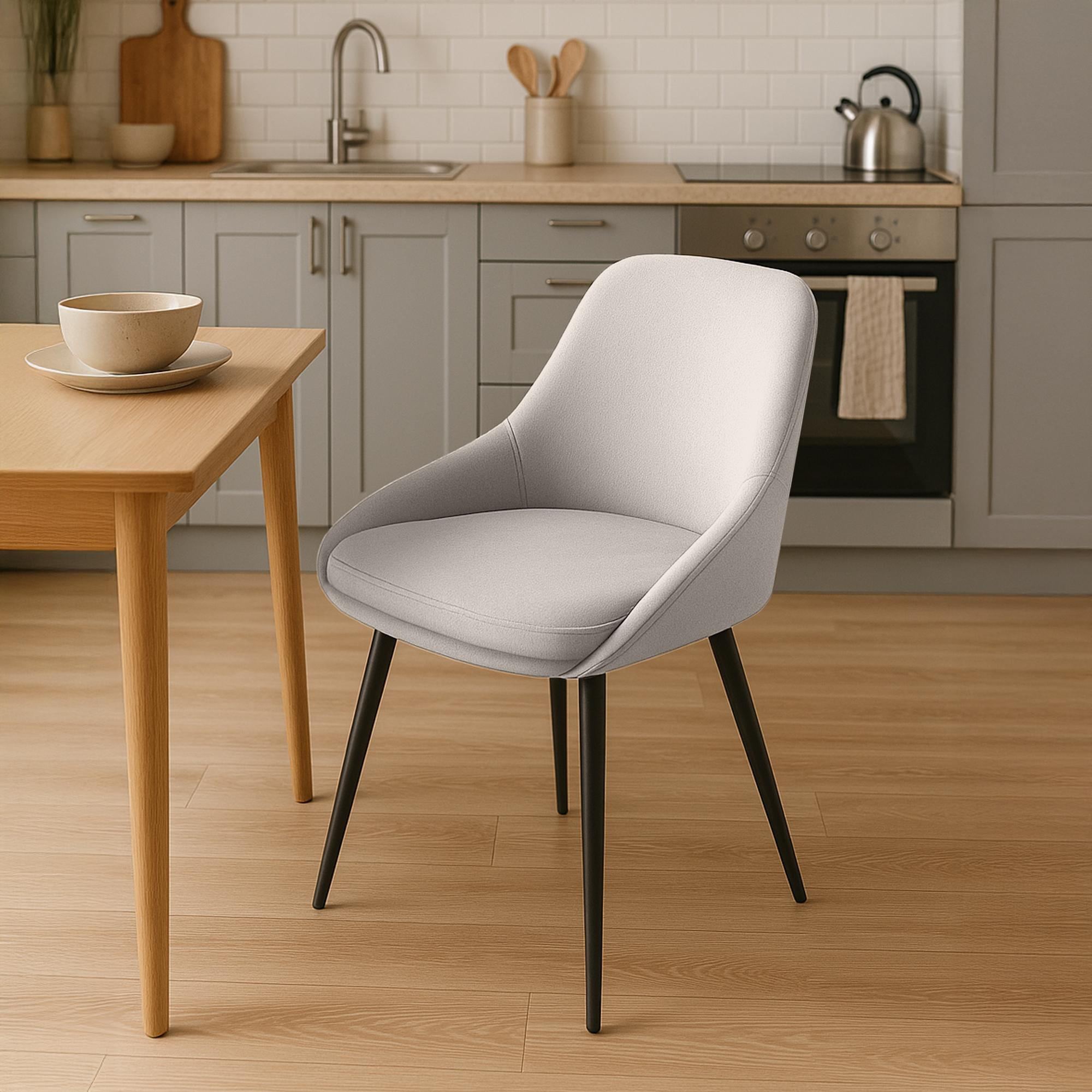 STUHL Samt Grau - Schwarz/Grau, Textil (50/86/53cm) - CLP