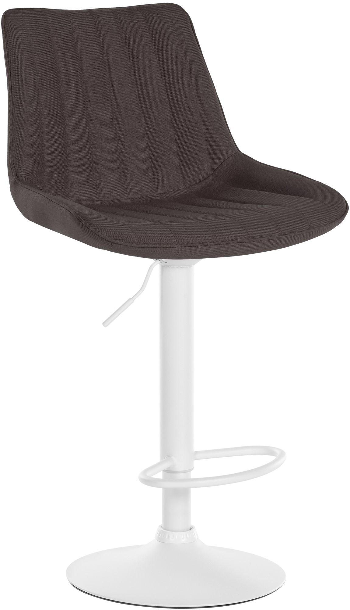 BARHOCKER RIO Taupe Stoff Weiß - Taupe, Textil/Metall (49.5/91/50cm) - DELUKE