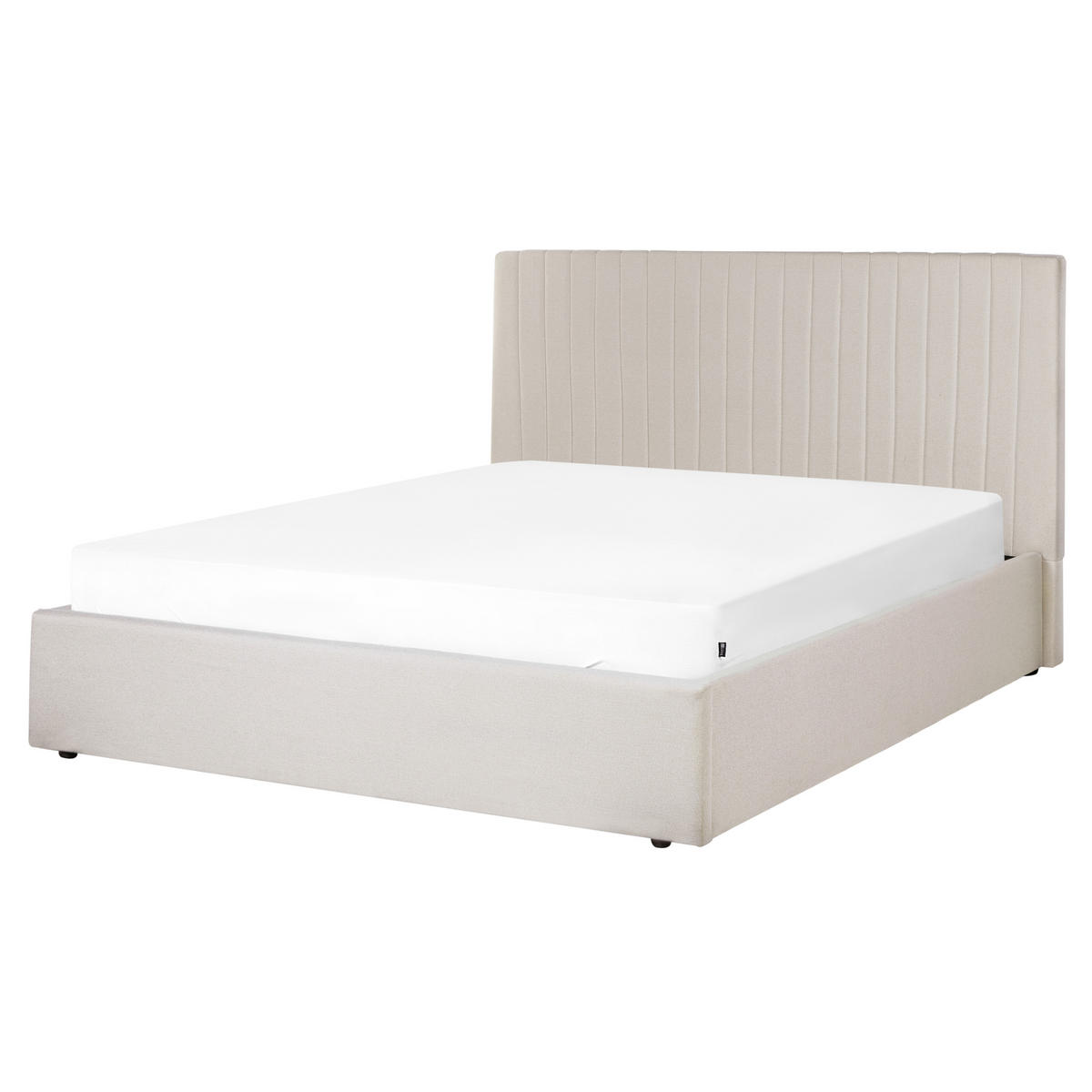 BETT mit Stauraum 160/200 cm Stoff Hellbeige Vion - Beige, Textil (160/200cm) - Beliani