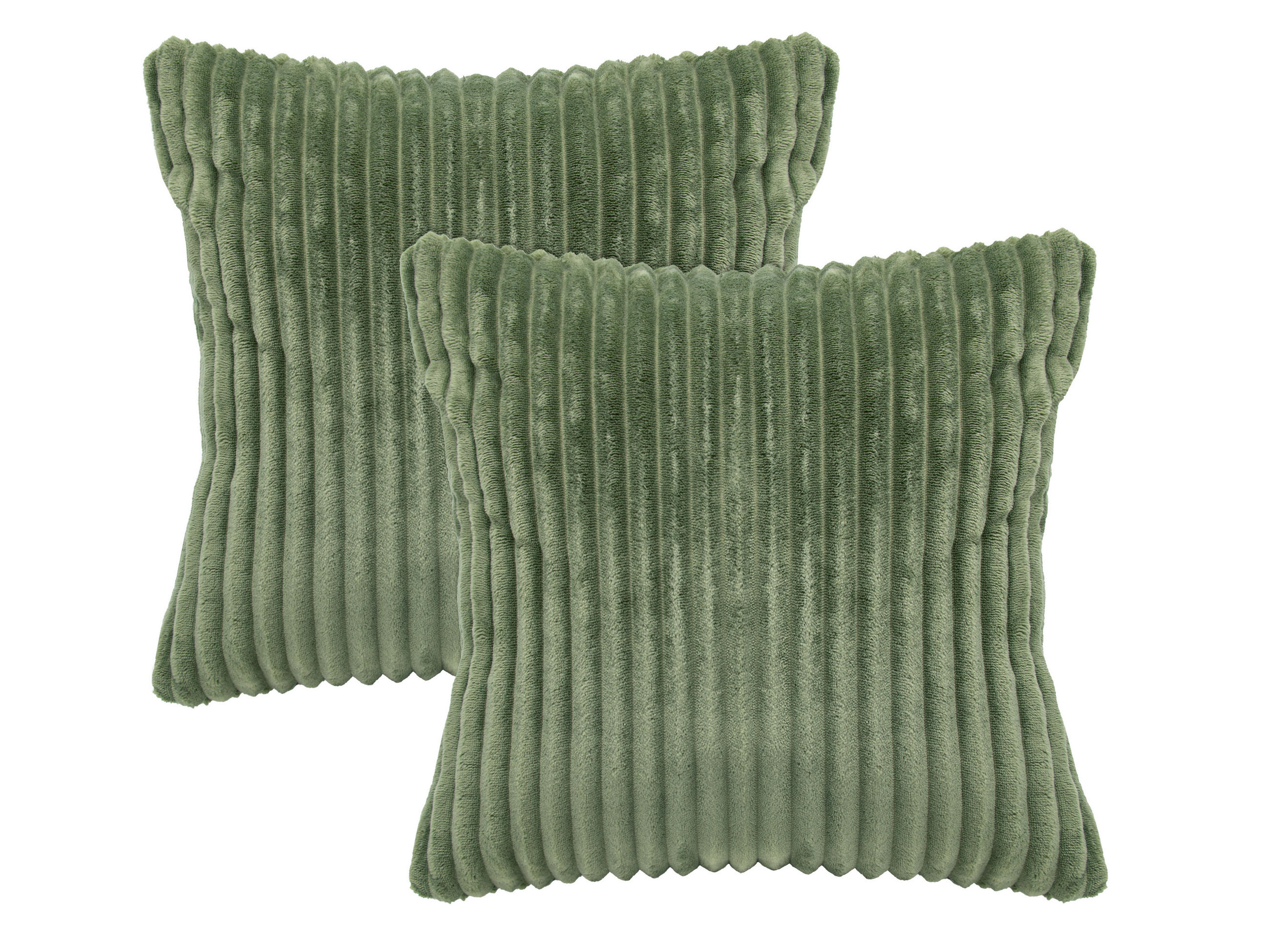KISSENBEZUG, 2er-Set, 40 x 40 cm, 100% Polyester, Grün - Olivgrün, Textil (40/40cm) - Zollner