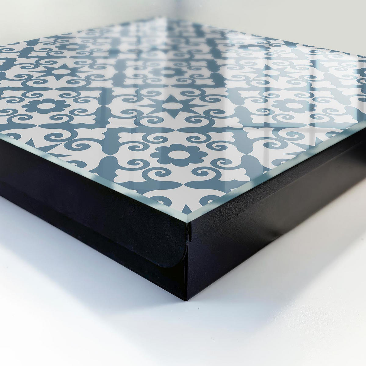 SCHLÜSSELBOX Schwarz 30x30 cm- Türöffnung nach rechts - Geometrische Eleganz - Grau, Metall (30/30/5cm) - TULUP