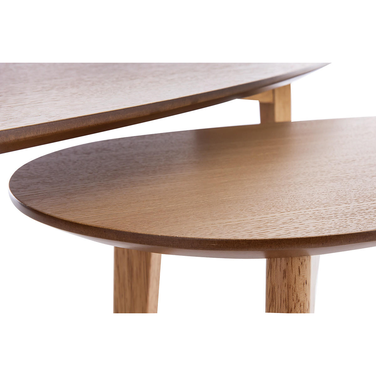 COUCHTISCH 2er-Set Eiche ARTIK - Eiche Bianco, Holz (100/50/40.5cm) - Miliboo