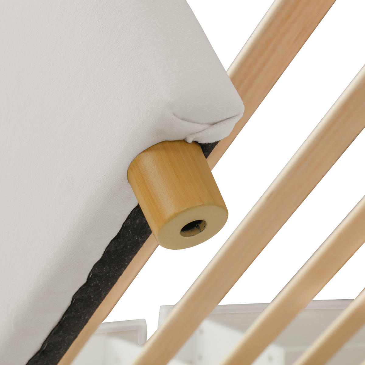 POLSTERBETT 90/200 cm in Beige mit 4 Schubladen und Haus-Kopfteil aus Samt - Beige, Textil (90/200cm) - Flora Grace