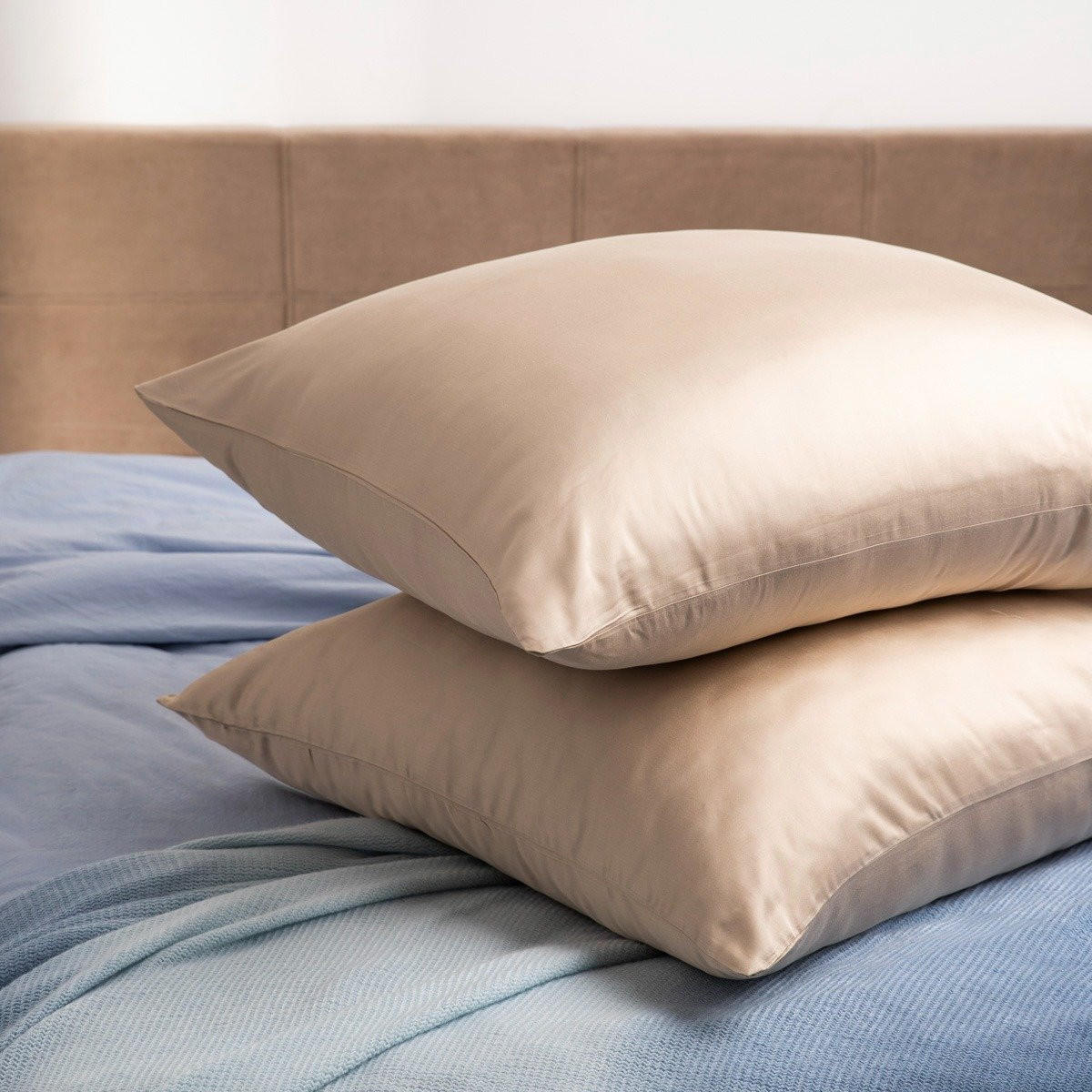 KISSENBEZÜGE Bamsa Bambus beige 70/80 cm 2er-Set - Beige, Textil (70/80cm) - Homla