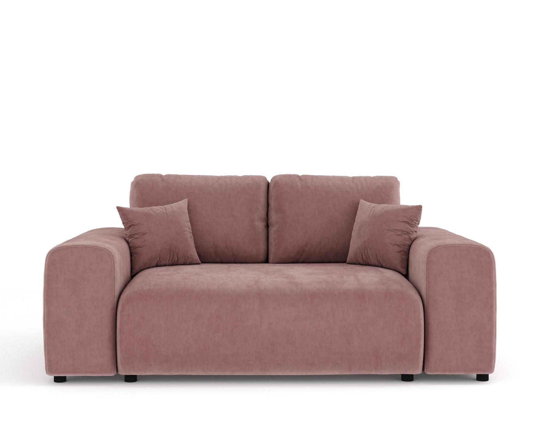 2-SITZER-SOFA Zanzibar Rosa Samtstoff - Schwarz/Rosa, Holz/Holzwerkstoff (178/79/108cm) - Maison de Reve
