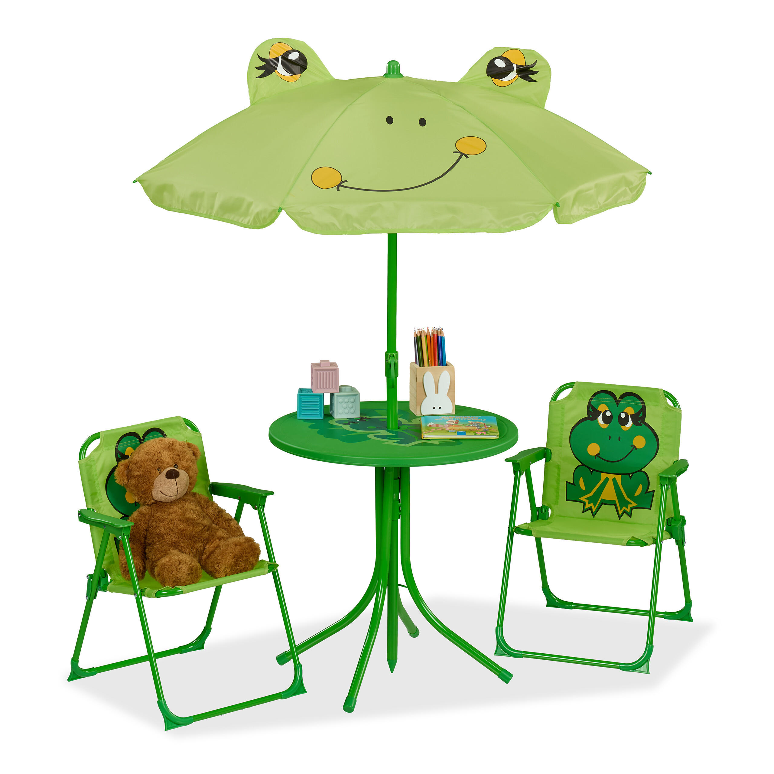 CAMPING-KINDERSITZGRUPPE - Multicolor, Kunststoff/Textil - Relaxdays
