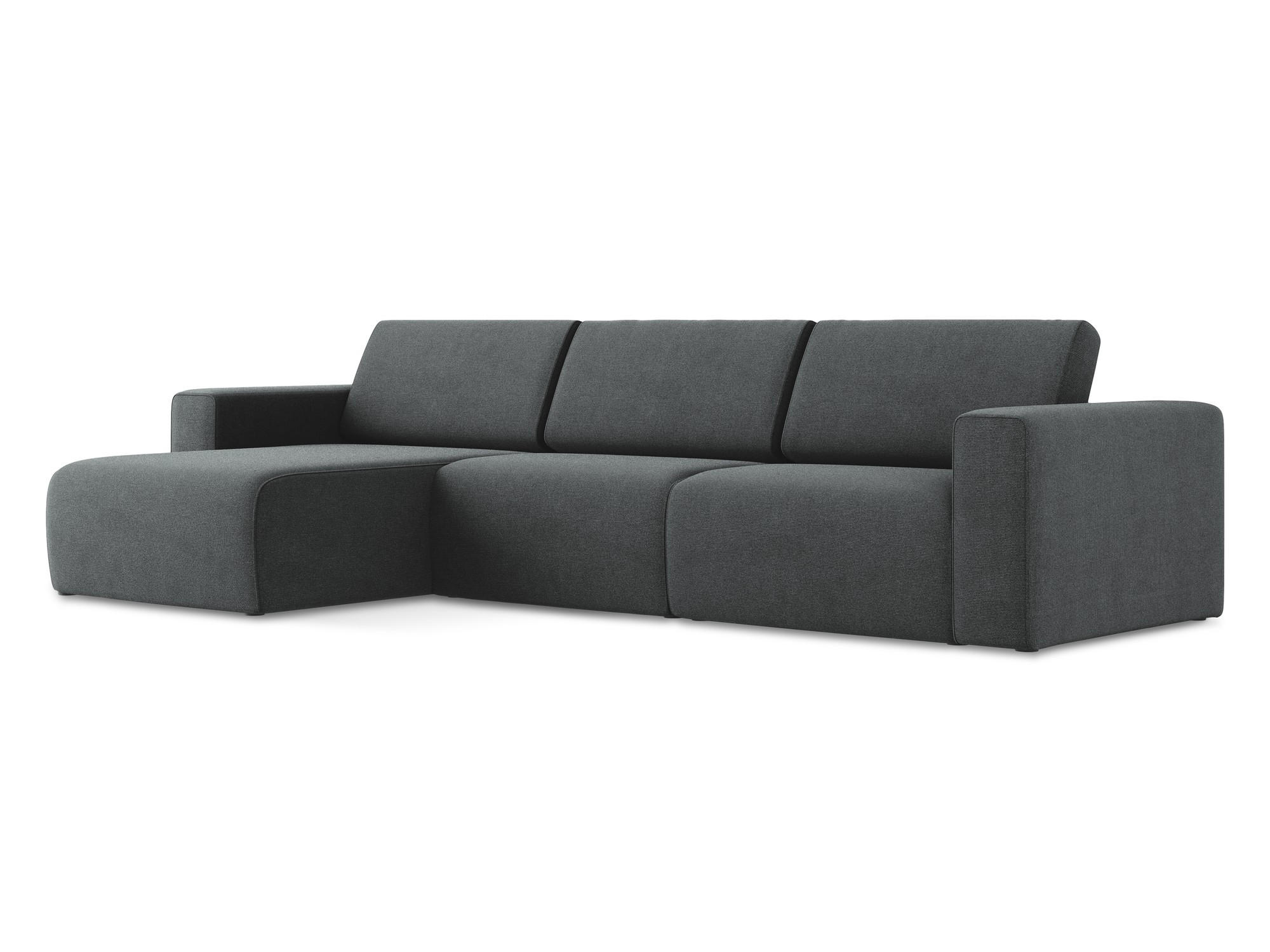 ECKSOFA Links Strukturstoff Stoff Grau - Schwarz/Grau, Kunststoff/Textil (167/314cm) - Makamii