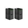 EUROBOX 4x NextGen Color 32x30x40 cm 30 Liter Griffe grün offen, Schwarz - Schwarz/Grün, Kunststoff (30/32/40cm) - PROREGAL