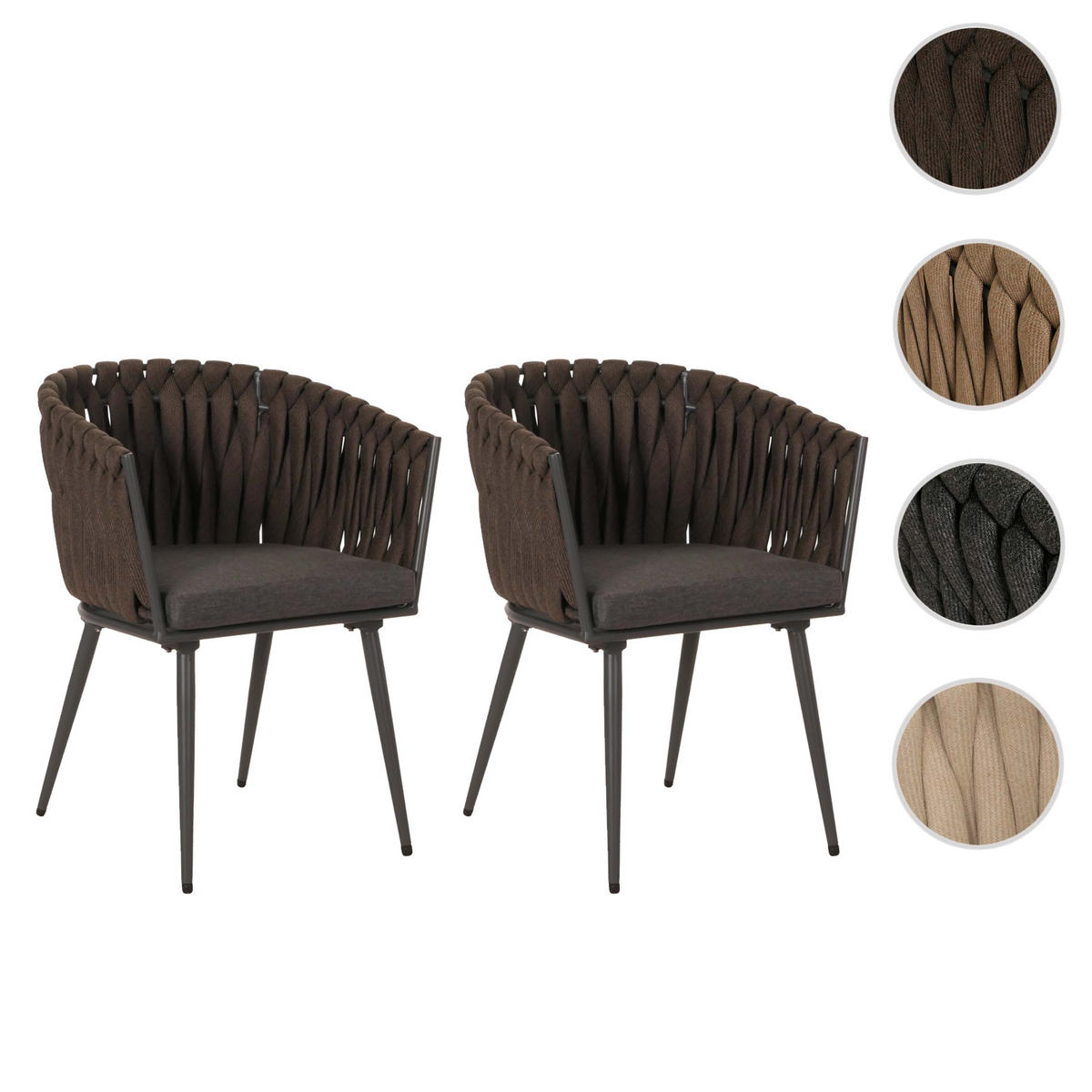 ESSZIMMERSTUHL Braun, Grau 2er-Set - Braun/Grau, Textil (61/82/57cm) - MCW