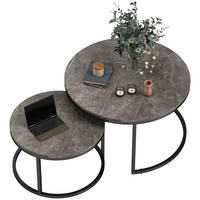 COUCHTISCH DE-15759 2er-Set nestbar, industrieller Stil Grau - Grau, Metall (78.5/78.5/46.5cm) - ComfortXL
