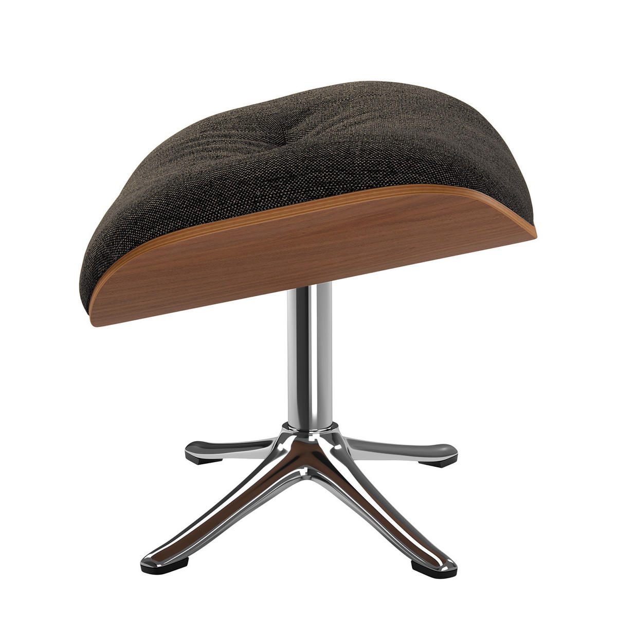 POLSTERHOCKER - Chromfarben/Schwarz, Textil/Metall (44/39/42cm) - home24