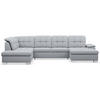 WOHNLANDSCHAFT Jamaal Hellgrau rechtsseitig - Hellgrau/Schwarz, Textil (330/106/212cm) - Selsey