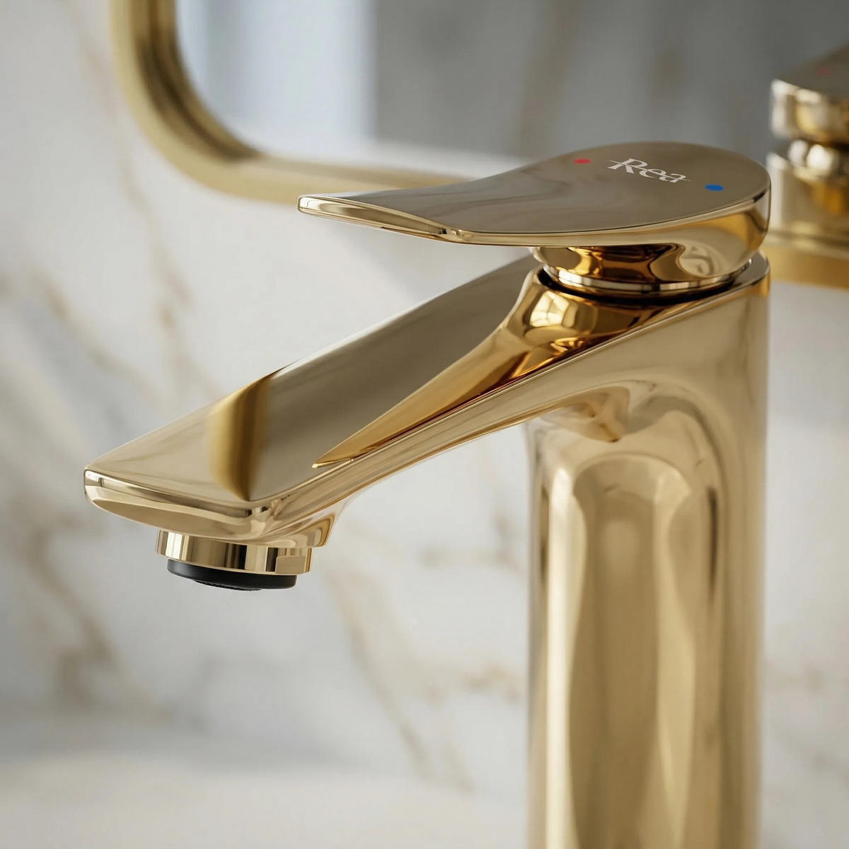 WASCHBECKENARMATUR Premium Rea Vision Gold Low - Goldfarben, Metall (4.2/14/15.2cm) - REA