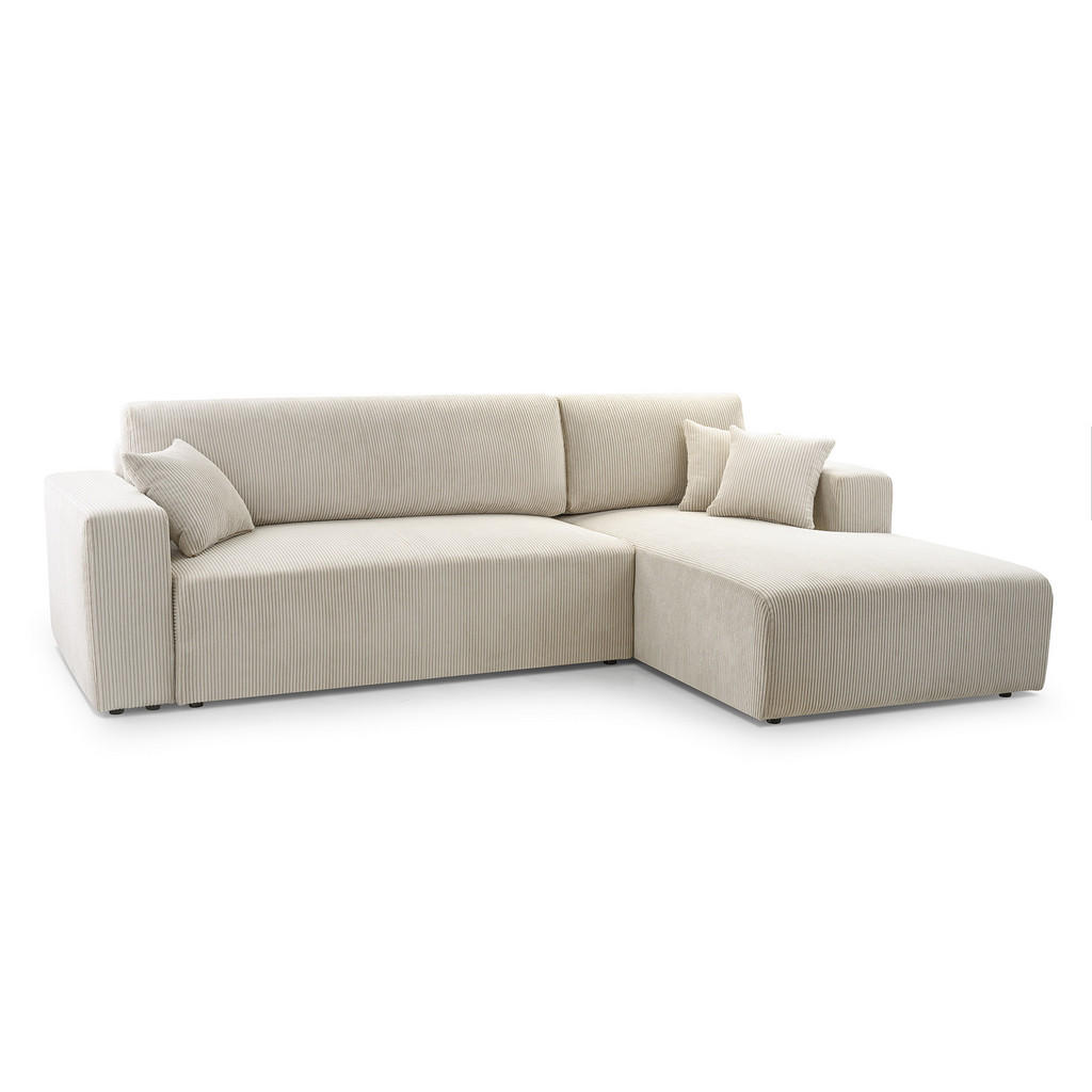 Thumbnail - Luxkor24 Ecksofa, Beige, Textil, Ottomane rechts, L-Form,L-Form, 279x187 cm, Wohnzimmer, Sofas & Couches, Wohnlandschaft...