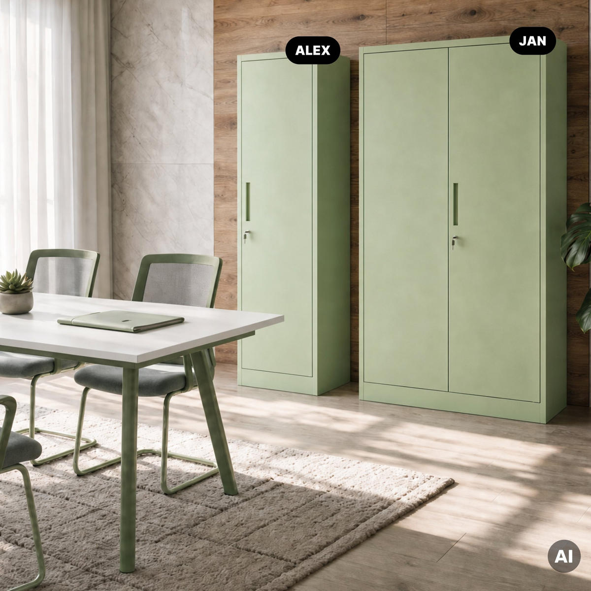 BÜRO Aktenschrank ALEX Fresh Style - Grün, Metall (45/185/40cm) - Jan Nowak