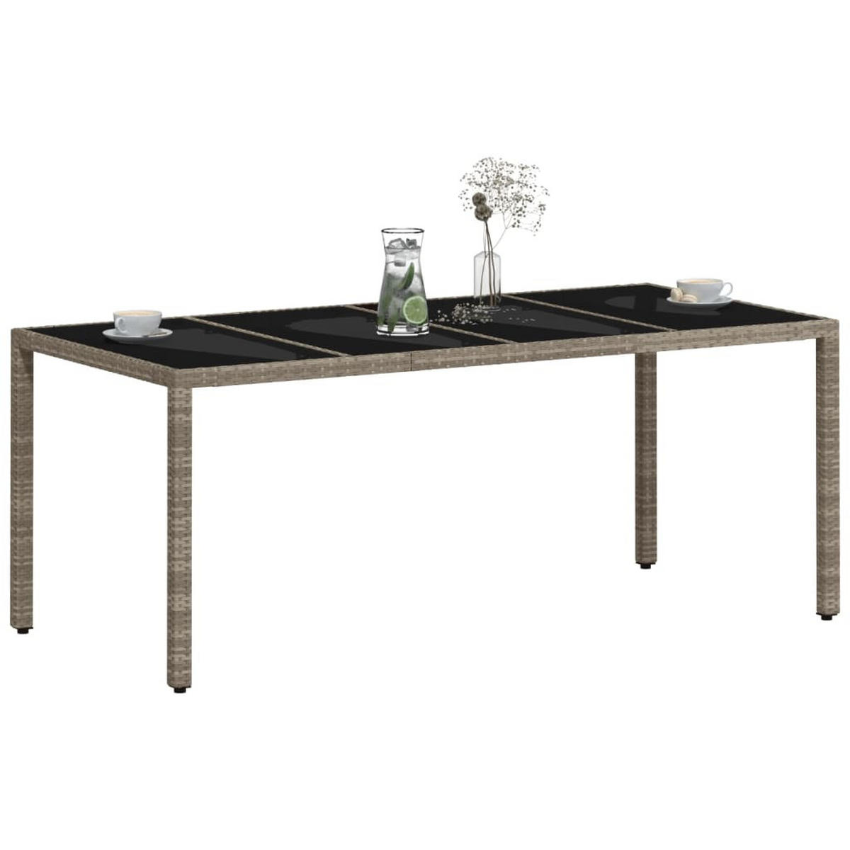 GARTENTISCH Tischund 90/75/190 cm - Grau, Naturmaterialien (190/90/75cm) - ZMH