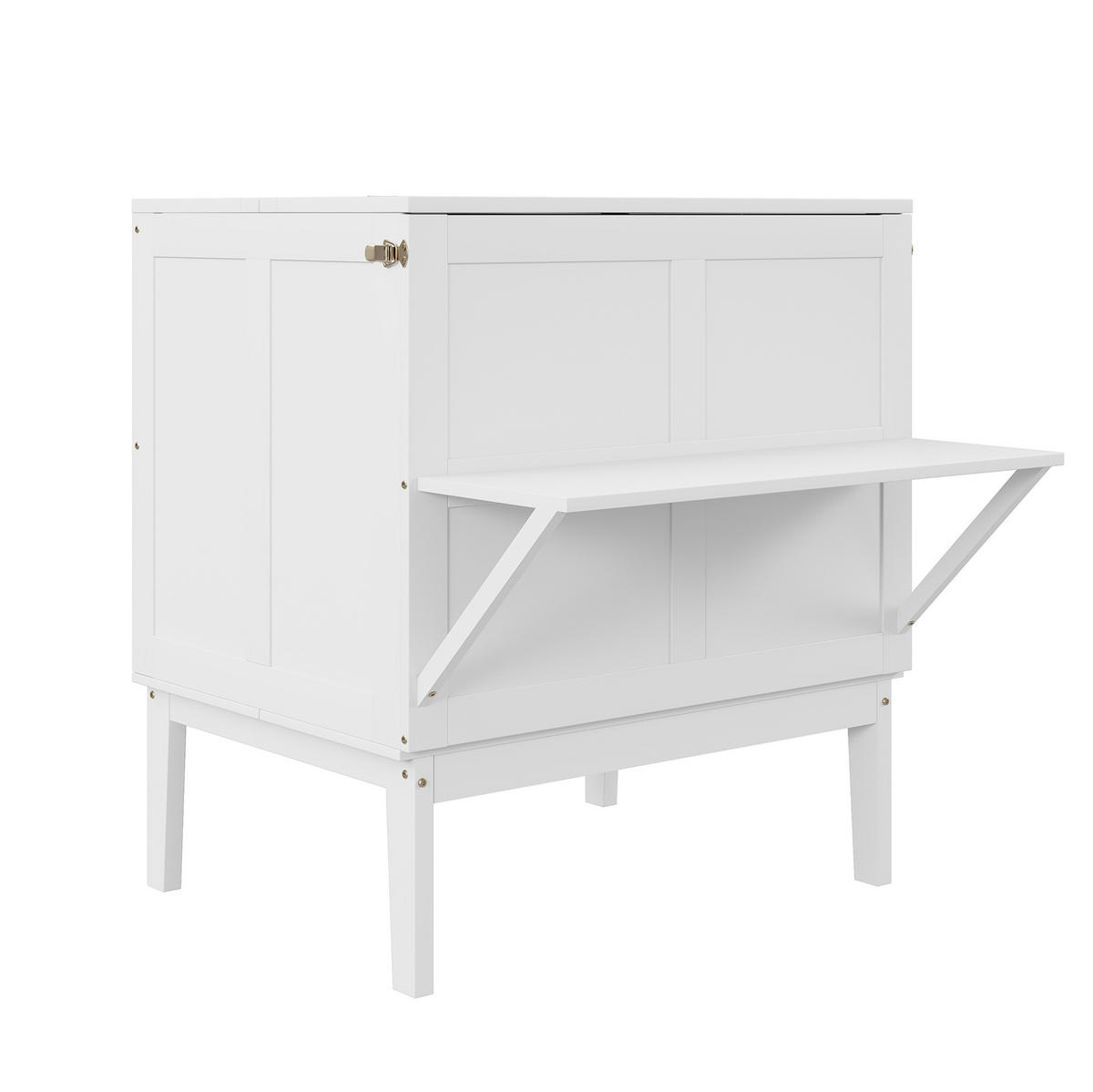 KLAPPBETT vertikal 90/200 cm in Weiß – platzsparend mit Stauraum - Weiß, Holz (90/200cm) - BEAOK