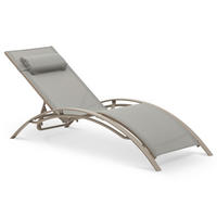 GARTENLIEGE RELAX grau, champagne - Grau, Textil/Metall (179/88/64cm) - IDIMEX