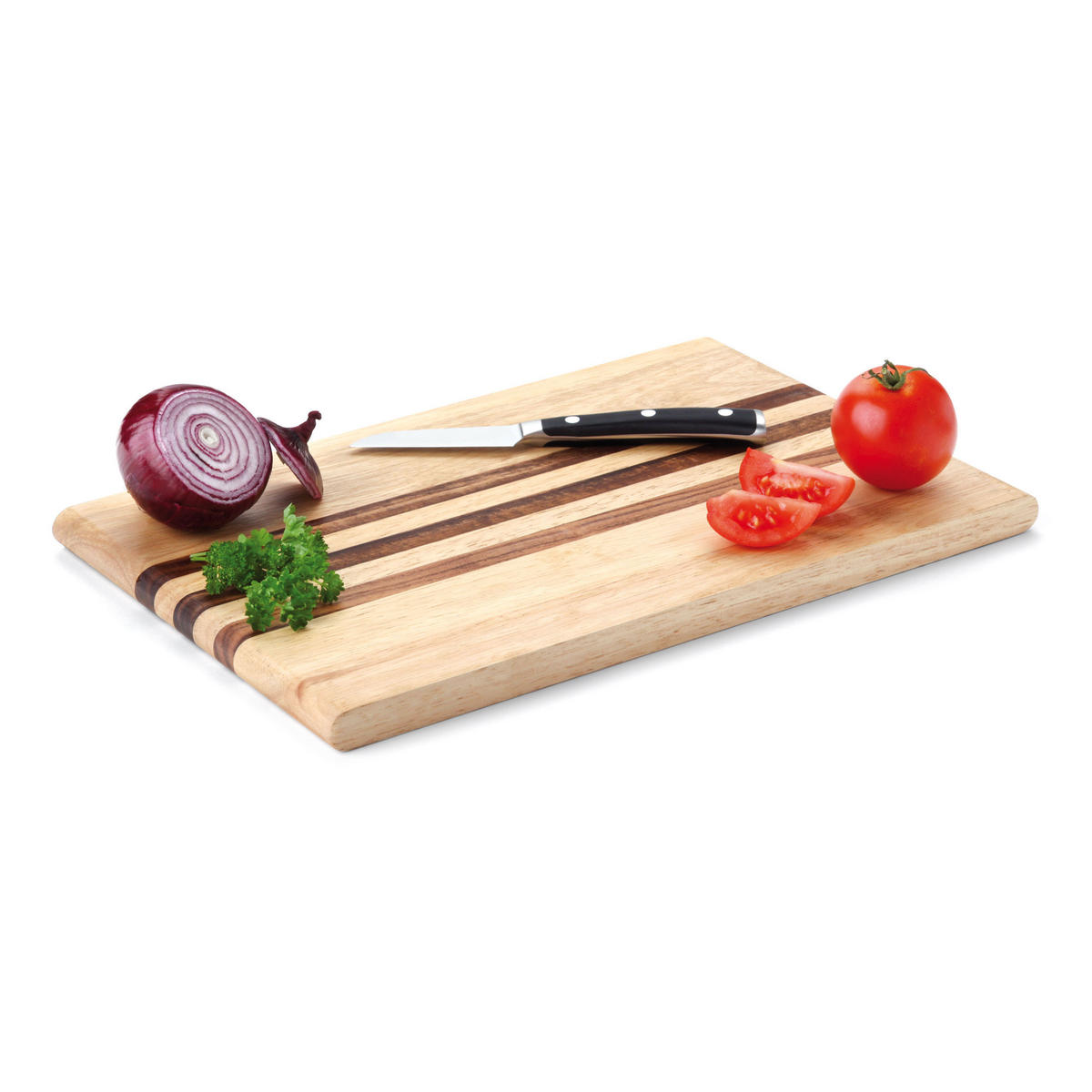 SCHNEIDEBRETT mit Streifen, Holz, 36 x 23 cm - Braun, Holz (34/48cm) - Continenta