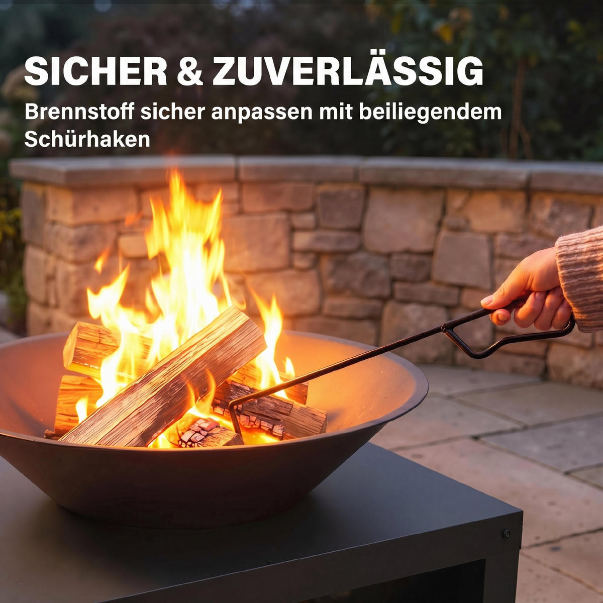 FEUERSCHALE Metall Schwarz - Schwarz, Metall (60/49.5/60cm) - Outsunny
