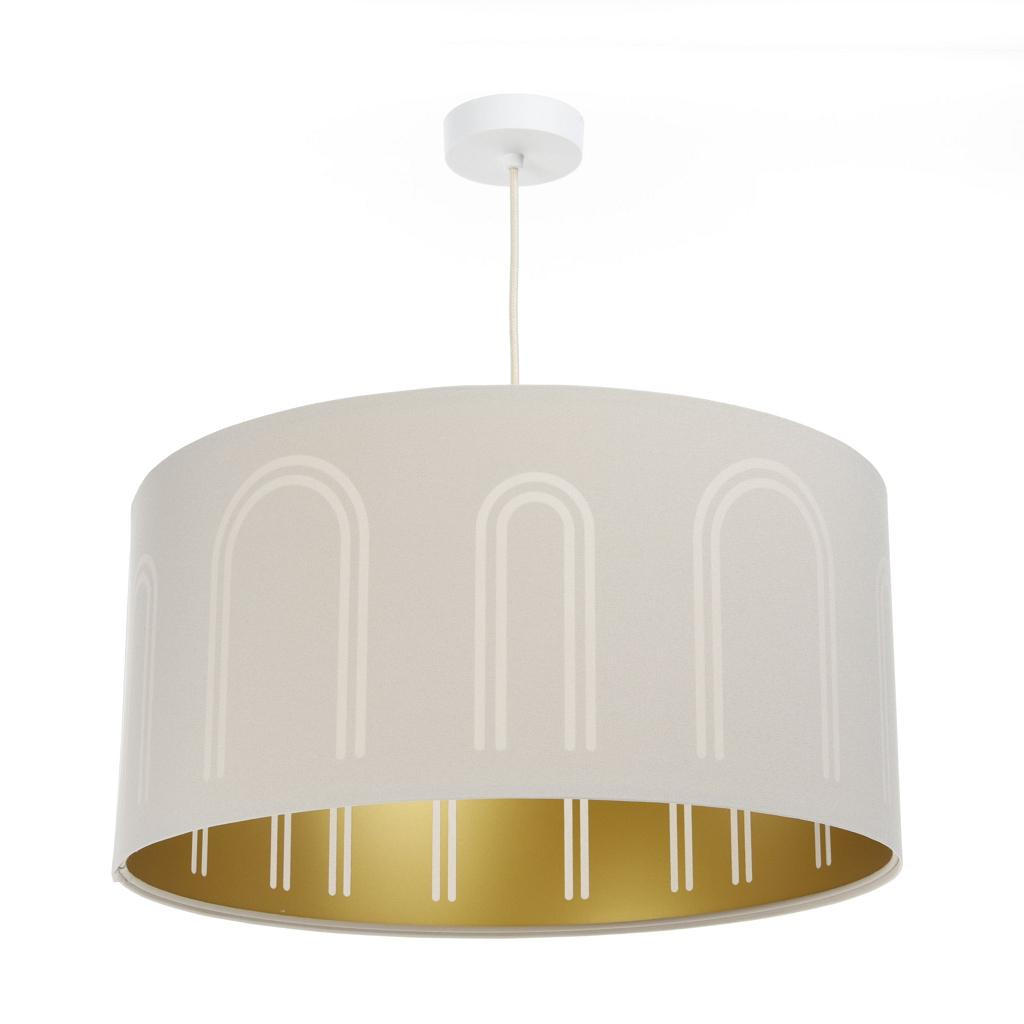 HÄNGELEUCHTE Gold 60/100 cm - Beige/Goldfarben, Kunststoff (30/0.8/100cm) - ONZENO