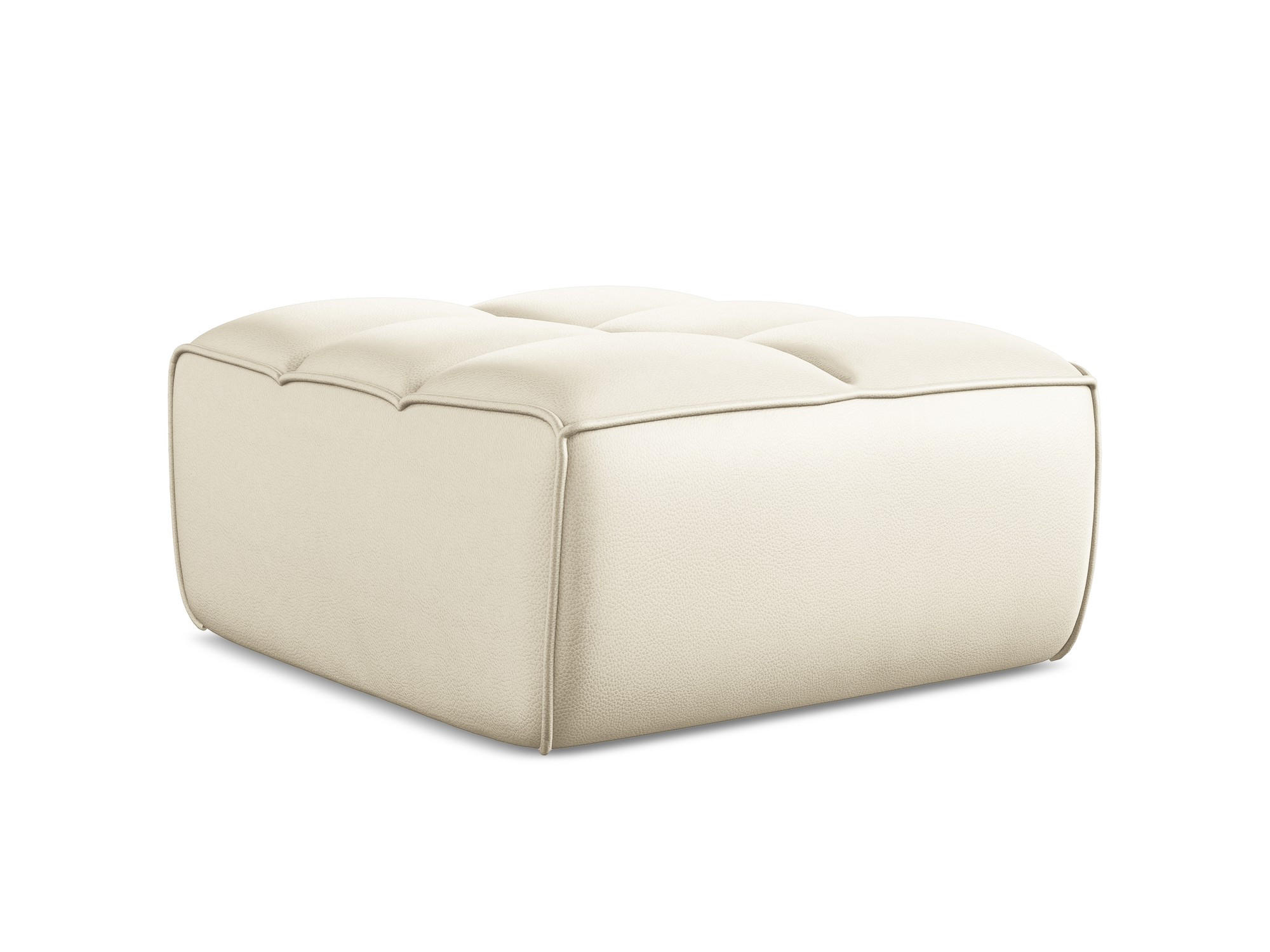 POUF Kunstleder Beige - Beige/Creme, Leder/Kunststoff (80/43/93cm) - Makamii