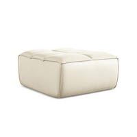 POUF Kunstleder Beige - Beige/Creme, Leder/Kunststoff (80/43/93cm) - Makamii