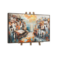 GEMÄLDE Stadt am Meer Schattenfugenrahmen Grau 140x100 cm - Grau, Holz (140/100cm) - YS-art gallery