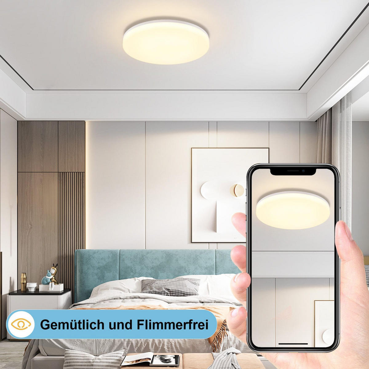 LED-DECKENLEUCHTE Lytle 22/22/4.8cm - Weiß, Kunststoff (22/22/4.8cm) - Nettlife