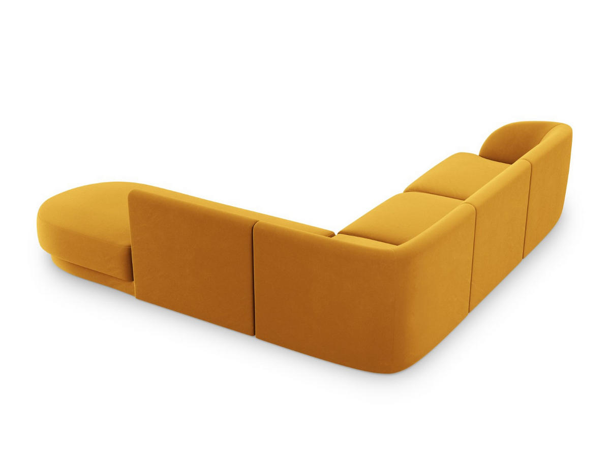 ECKSOFA rechts Miley aus Samt gelb 6 Sitzplätze - Gelb, Textil (248/255cm) - Micadoni