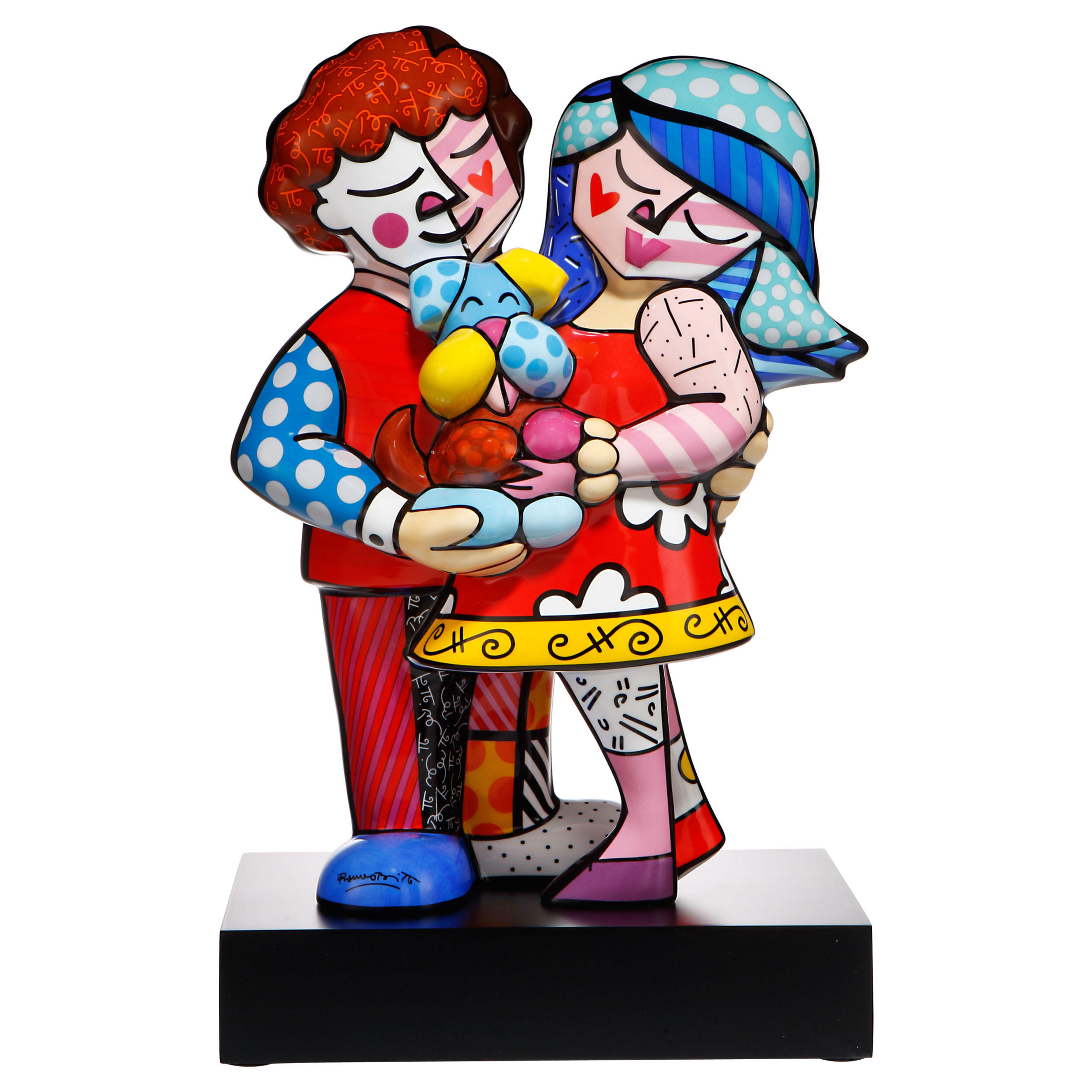 DEKOFIGUR Romero Britto - Pets Love, Pop Art, Porzellan, Bunt, 47 cm - Multicolor, Keramik (20/47/31cm) - Goebel